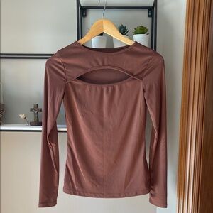 Elegant Brown Long Sleeve Top